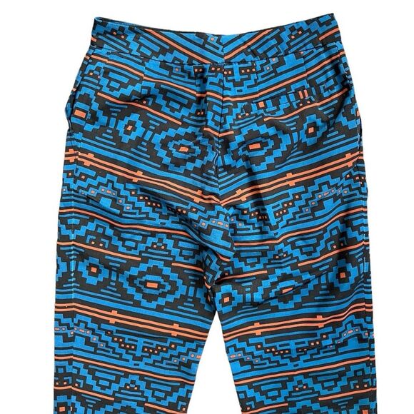 RARE Jenni Kayne | Aztec Ethnic Abstract Blue Blazer Pants Set Silk Blend XS 4 - Picture 13 of 15